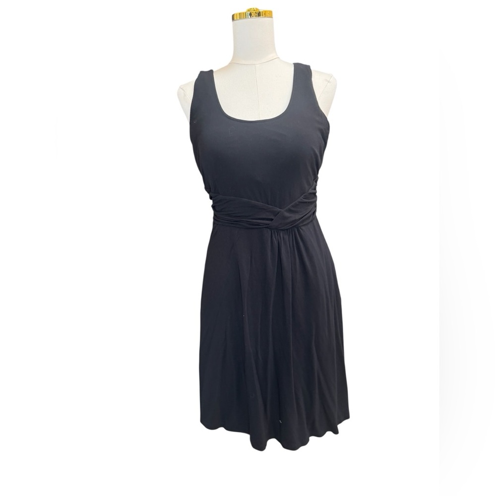 Soma Dress Large Black Sleeveless Built In Bra Fit Flare Stretch